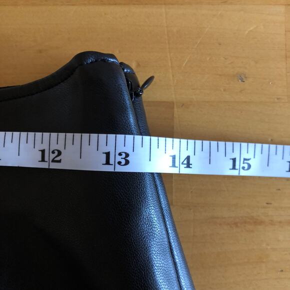 Abercrombie & Fitch Curve Love Faux Leather Black Skinny Ankle Pants, Size M - Picture 4 of 7